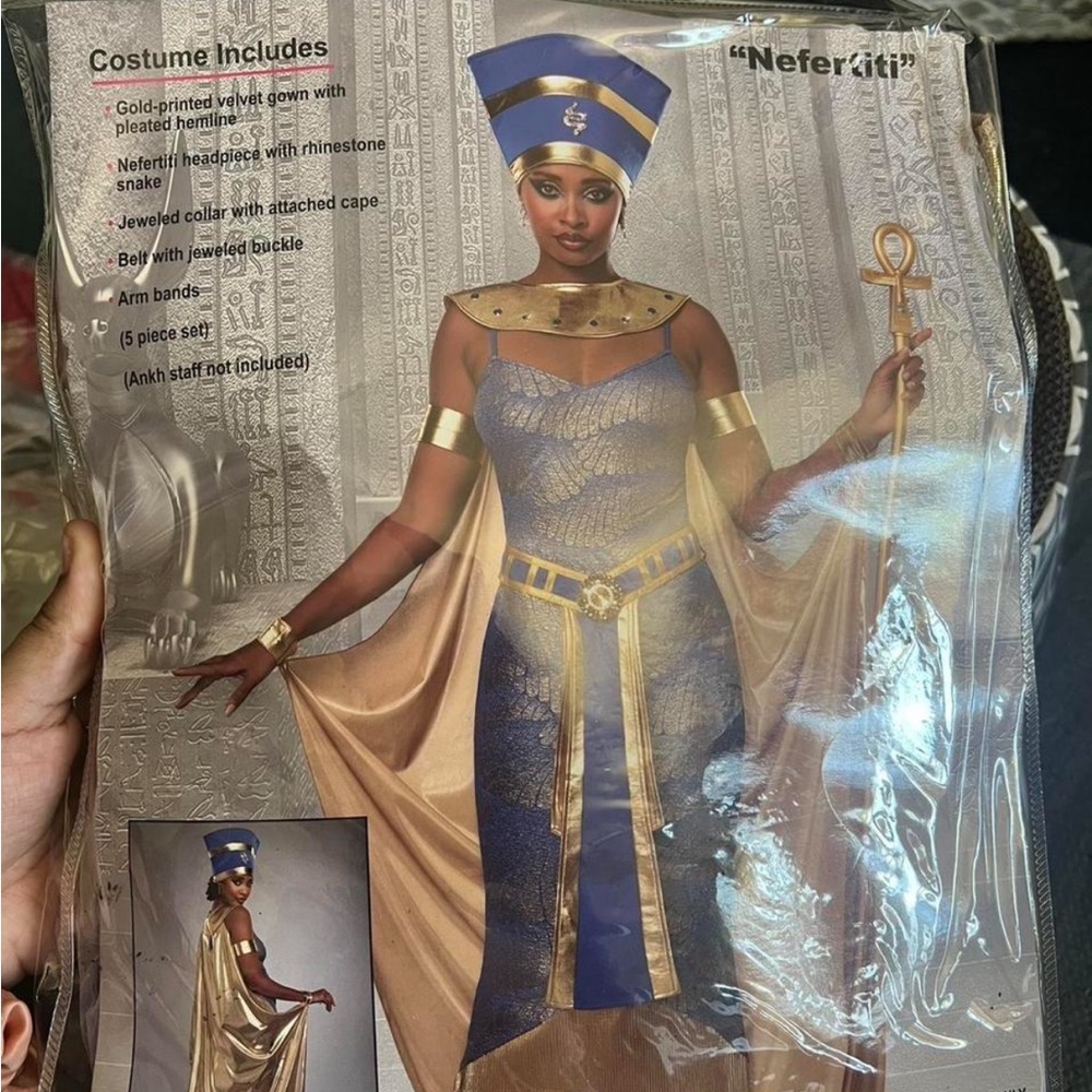 Nefertiti Costume - Gold and Blue